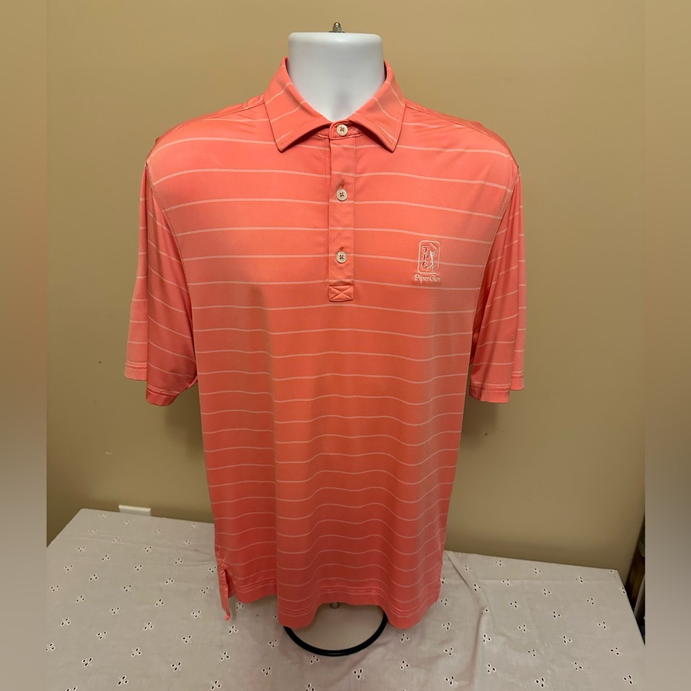 Foot Joy Men's Polo With TPC Piper Glen Logo Orange  Small